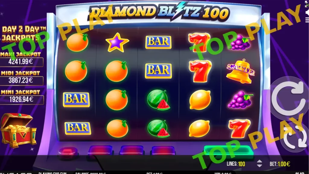 Как получить бонус в Diamond Blitz 100